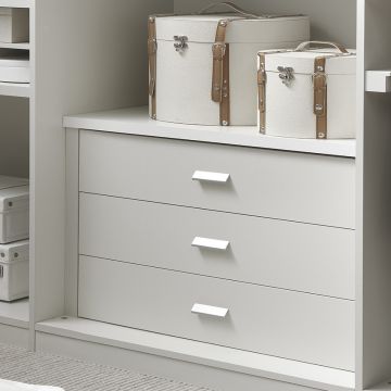 Frosinone cassettiera per armadio 60x44x57 cm bianco opaco con tre cassetti  - Abitare