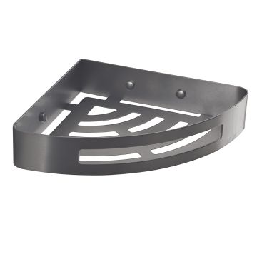 LINEA NERVA - PORTAOGGETTI DOCCIA ANGOLARE IN ACCIAIO INOX GUN METAL