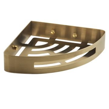 LINEA NERVA - PORTAOGGETTI DOCCIA ANGOLARE IN ACCIAIO INOX ORO MATT