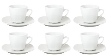 SET 6 TAZZINE DA CAFFE' ZEN CON PIATTINO BIANCO