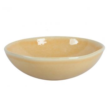 PIATTO FONDO LINEA ELEMENTS IN CERAMICA GIALLO DIAM. 19CM