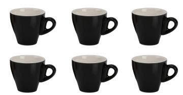 SET 6 TAZZINE BILLY BAR SENZA PIATTINO NERA