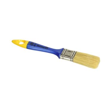 PENNELLESSA PURA SETOLA BIONDA CON MANICO IN PLASTICA BLU/GIALLO 30MM