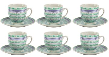 SET 6 TAZZINE DA CAFFE ZAIRA 4 CON PIATTINO