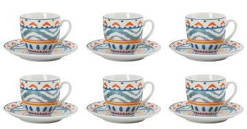 SET 6 TAZZINE DA CAFFE KELLY2 CON PIATTINO