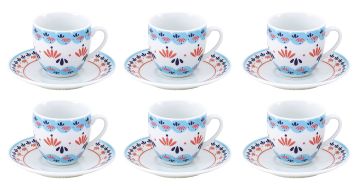SET 6 TAZZINE DA CAFFE GRACE4 CON PIATTINI