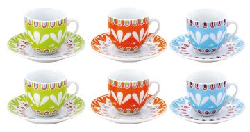 SET 6 TAZZINE DA CAFFE ANITA CON PIATTINO