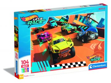 CLEMENTONI SUPERCOLOR - PUZZLE 104 MAXI PEZZI HOTWHEELS
