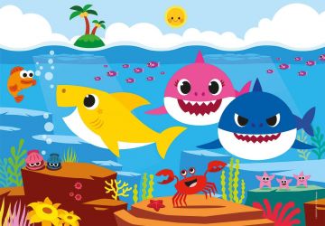 PUZZLE 60 PEZZI DOUBLE FACE BABY SHARK COLORING