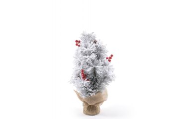 ALBERO DI NATALE CON BASE IN YUTA INNEVATO 45CM