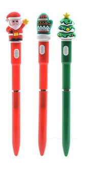 PENNA NATALIZIA CON LUCE A BATTERIA 2.5X1.5CM H. 16CM ASSORTITO