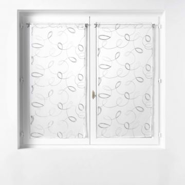 TENDA DRITTA PASSA BACHET HOOPS IN VELO SABBIA RICAMATO 60X120CM GRIGIO
