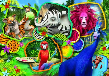 PUZZLE 60 DOUBLE FACE ZAFARI COLORING