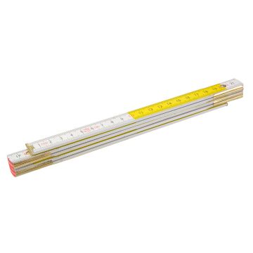 METRO PIEGHEVOLE IN LEGNO 2M BIANCO BIANCO/GIALLO