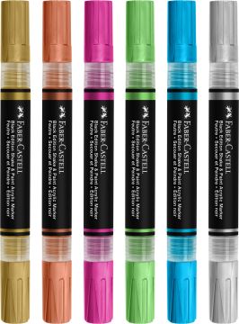 FABER CASTELL - SHAKE AND PAINT ASTUCCIO 6 MARKER COLORE METALLIZZATO