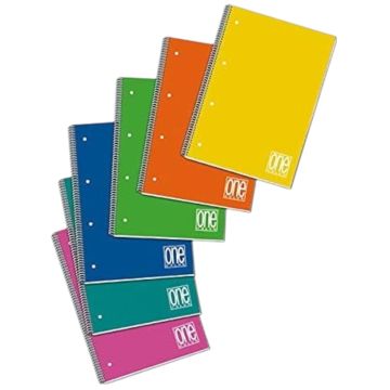 ONE COLOR - QUADERNO SPIRALATO 80+1 FOGLI A4+ QUADRETTI ASSORTITO
