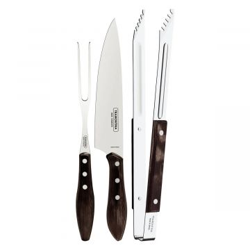 TRAMONTINA - SET 3 UTENSILI DA BARBECUE ACCIAIO INOX E POLYWOOD