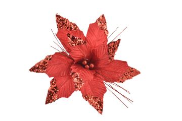 FIORE ROSSO NATALIZIO CON CLIP