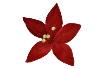 FIORE GAMBO CORTO IN VELLUTO ROSSO