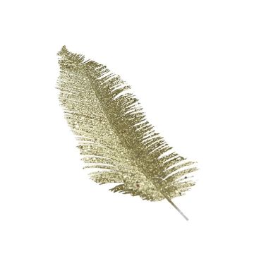 RAMO CON FOGLIA GLITTERATA ORO