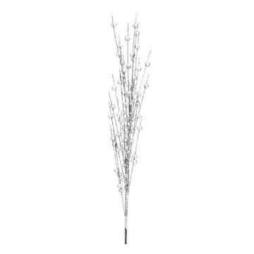 RAMO LUNGO CON BACCHE GLITTERATE ARGENTO