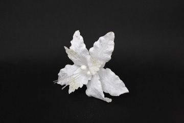 FIORE CORTO 15CM VELLUTO BIANCO