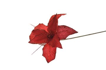 FIORE LUNGO 60CM VELLUTO ROSSO