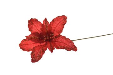 FIORE LUNGO 60CM VELLUTO ROSSO