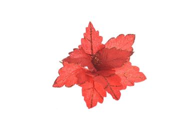 FIORE CORTO 15CM VELLUTO ROSSO