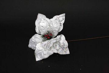 STELLA VELLUTO G.LUNGO C/BACCHE BIANCO/ARGENTO