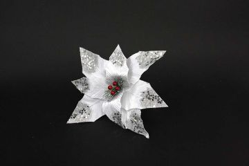 STELLA VELLUTO G.CORTO C/BACCHE BIANCO/ARGENTO