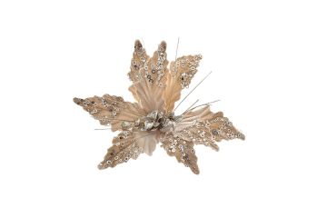 FIORE GAMBO CORTO CHAMPAGNE CON GLITTER