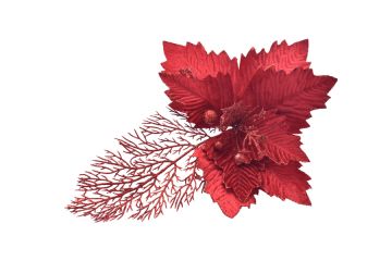 FIORE NATALIZIO CON GAMBO CORTO ROSSO