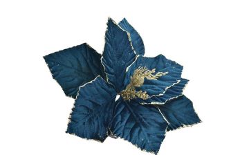 FIORE GAMBO CORTO BLU PETROLIO CON GLITTER