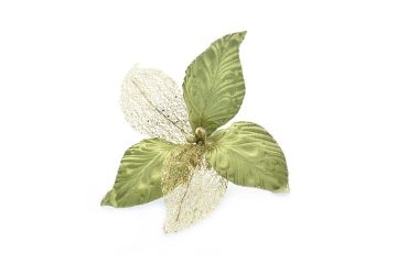 FIORE GAMBO CORTO VELLUTO VERDE LIME GLITTERATO ORO