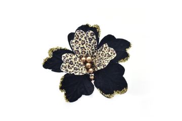 FIORE GAMBO CORTO LEOPARDATO NERO