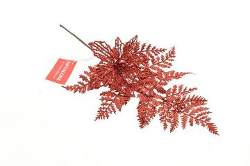 PICK FIORE GLITTER ROSSO H 35CM