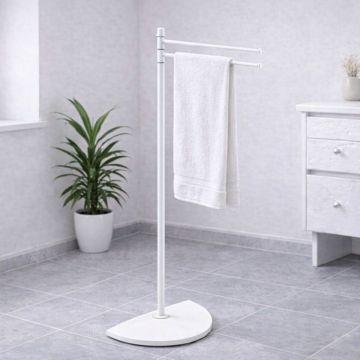 LINEA SEMPIONE - PIANTANA PORTA ASCIUGAMANI BIANCO OPACO