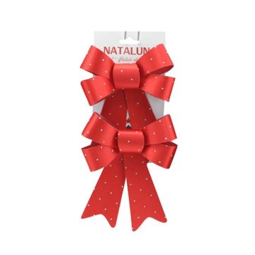 SET 2 COCCARDE NATALIZIE ROSSE CON BRILLANTNI MISURA MEDIA