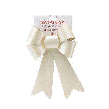 COCCARDA NATALIZIA PANNA CON BRILLANTINI MISURA GRANDE