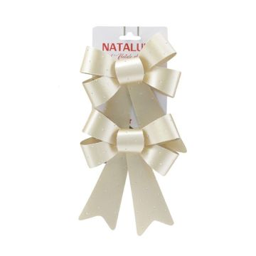 SET 2 COCCARDE NATALIZIE PANNA CON BRILLANTINI MISURA MEDIA