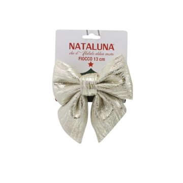 FIOCCO IN TESSUTO CHAMPAGNE LUCIDO RIGHETTATO H 13CM