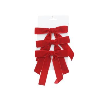 SET 3 FIOCCHI IN VELLUTO ROSSO MISURA MEDIA