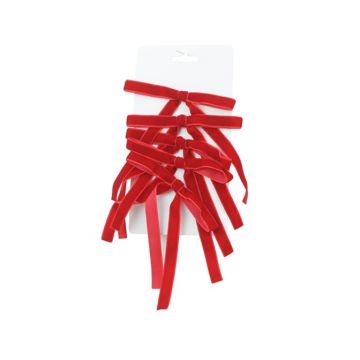 SET 5 FIOCCHI IN VELLUTO ROSSO MISURA PICCOLA