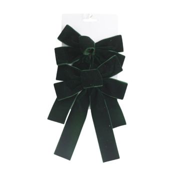 SET 2 FIOCCHI IN VELLUTO VERDE SCURO MISURA GRANDE