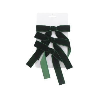 SET 3 FIOCCHI IN VELLUTO VERDE SCURO MISURA MEDIA