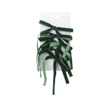 SET 5 FIOCCHI IN VELLUTO VERDE SCURO MISURA PICCOLA