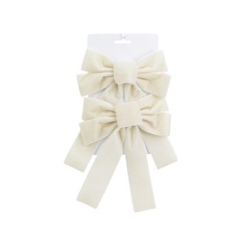 SET 2 FIOCCHI IN VELLUTO CREMA MISURA GRANDE