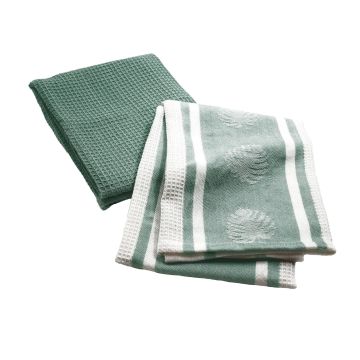 SET 2 STROFINACCI IN COTONE JACQUARD 50X70 ARDENIA VERDE