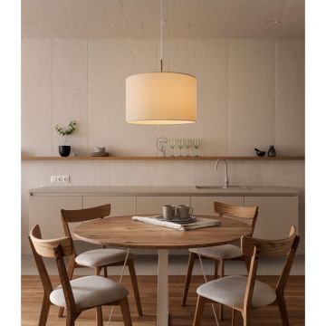 LAMPADARIO PASTERI NICHEL SATINATO/BIANCO 38X110CM - 1XE27 60W